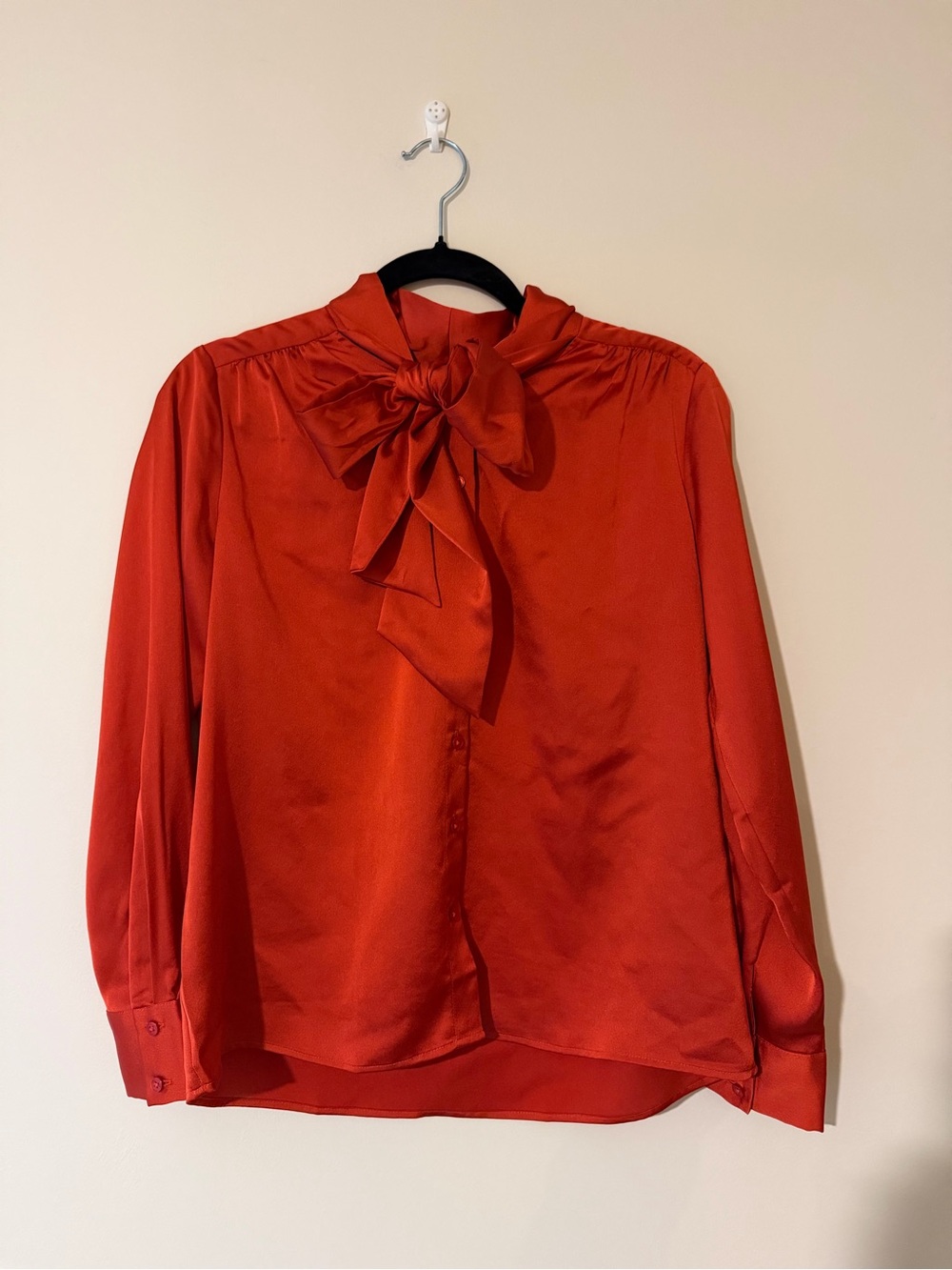 Ann Taylor Satin Tie-Neck Blouse